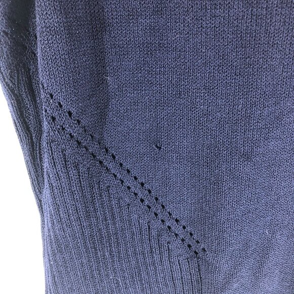 St John Santana Knit Sweater Vest V Neck Navy Blue L - Picture 2 of 4